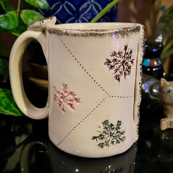 Other - Anna Lee Brown Snowflake Coffee Mug 1999 Signed CUTE